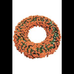 Wicker Park 24" Faux Floral Wreath Pumpkin Multi
